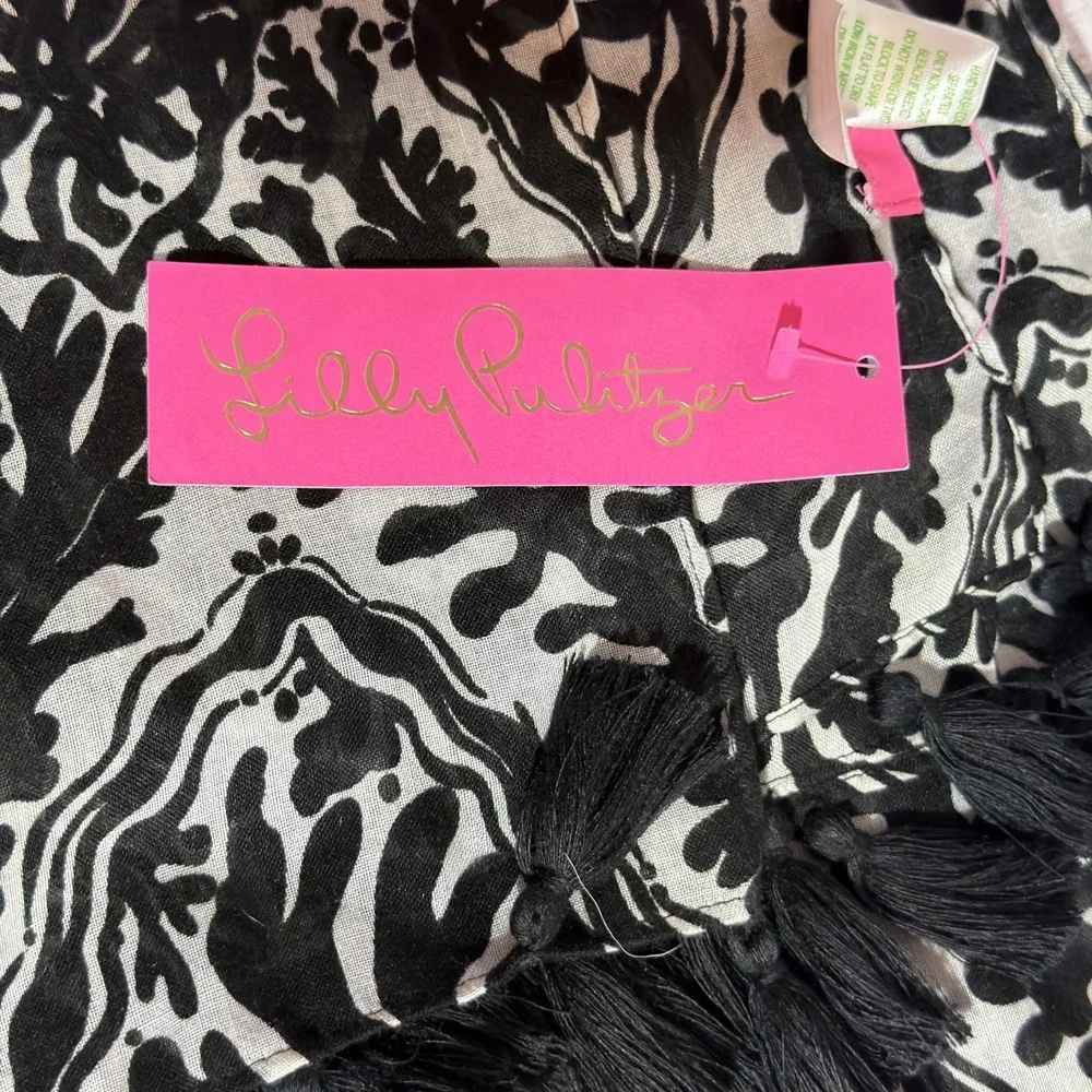 Lilly‎ Pulitzer Resort Scarf Wrap Onyx Reef Madness Print 30 x 80